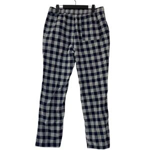 J. Crew Men's Pajama Pants Size Medium Blue Plaid Cotton Drawstring Pull On blue